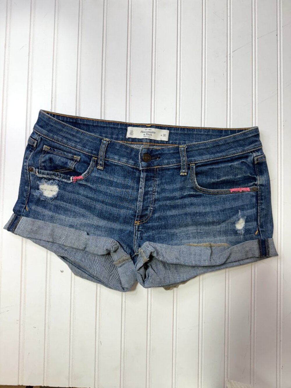 Vintage Abercrombie & Fitch Y2K 00s Low Rise Denim Shorts Size 10 y2k 00s